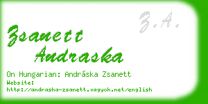 zsanett andraska business card