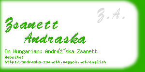 zsanett andraska business card